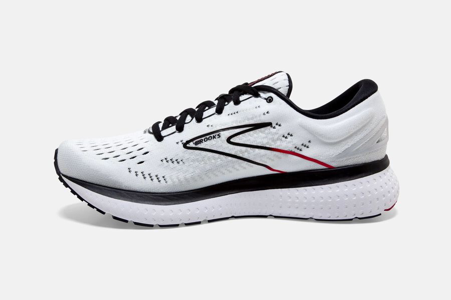 Brooks Glycerin 19 Road Löparskor Herr - Vita/Svarta/Röda - 9042-YVOFX